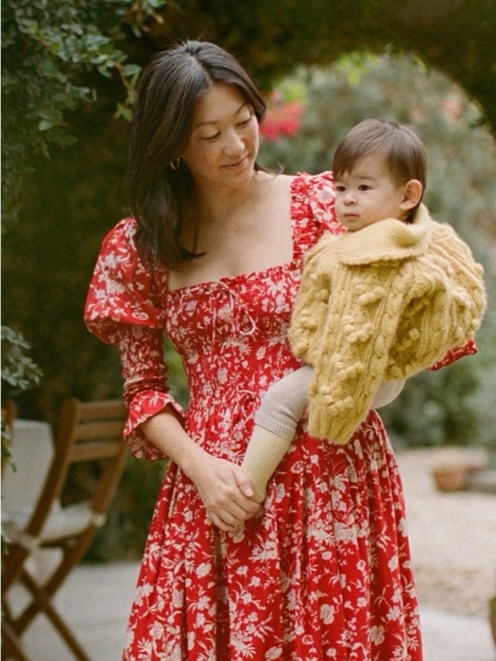 DÔEN Bijou Dress Oak Bluffs Floral Smocked Organic Cotton Dress XS
